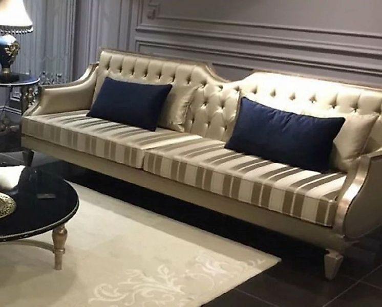 Casa Padrino Sofa Luxus Barock Sofa Gold / Weiß / Antik Silber - Handgefert günstig online kaufen