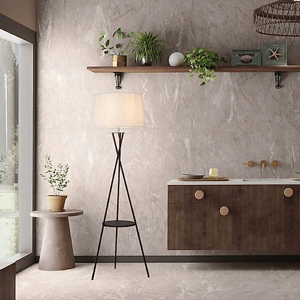 näve Stehlampe »Tora« E27 1 Stk. mit integriertem Tisch, Gestell rost, Zule günstig online kaufen