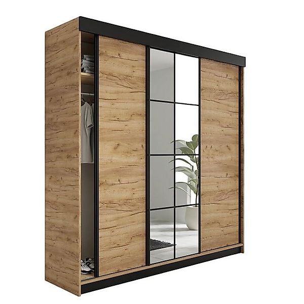 Compleo Schwebetürenschrank mit Modern Spiegel, Kleiderschrank günstig online kaufen