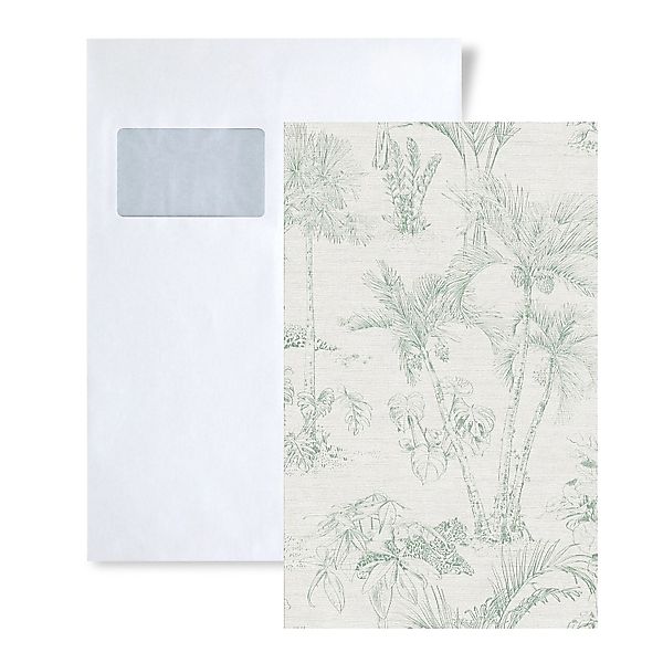 PROFHOME 1 MUSTERSTÜCK S-380212-GU DIN A4 MUSTER der Palmen Tapete günstig online kaufen