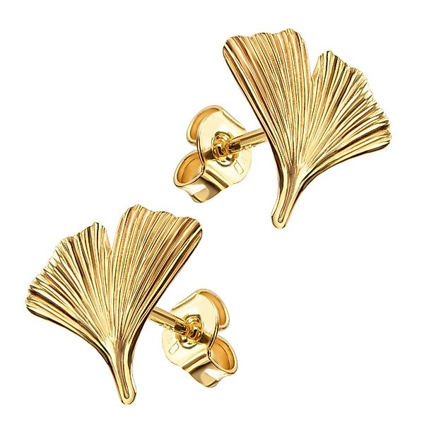 JEVELION Paar Ohrstecker Ginkgo 750 Gold günstig online kaufen