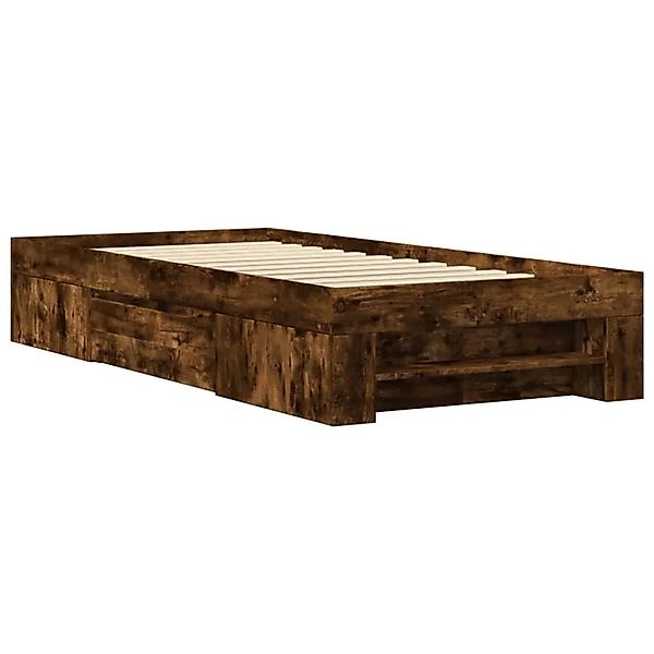 vidaXL Bettgestell ohne Matratze Räuchereiche 75x190 cm Holzwerkstoff 32955 günstig online kaufen