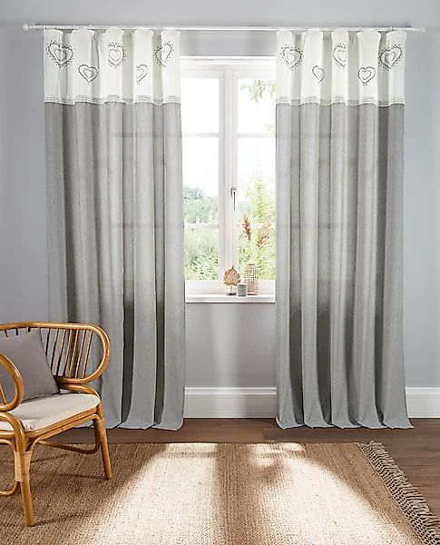 my home Gardine »Louis«, (1 St.), halbtransparent, aus Bio-Baumwolle, einse günstig online kaufen