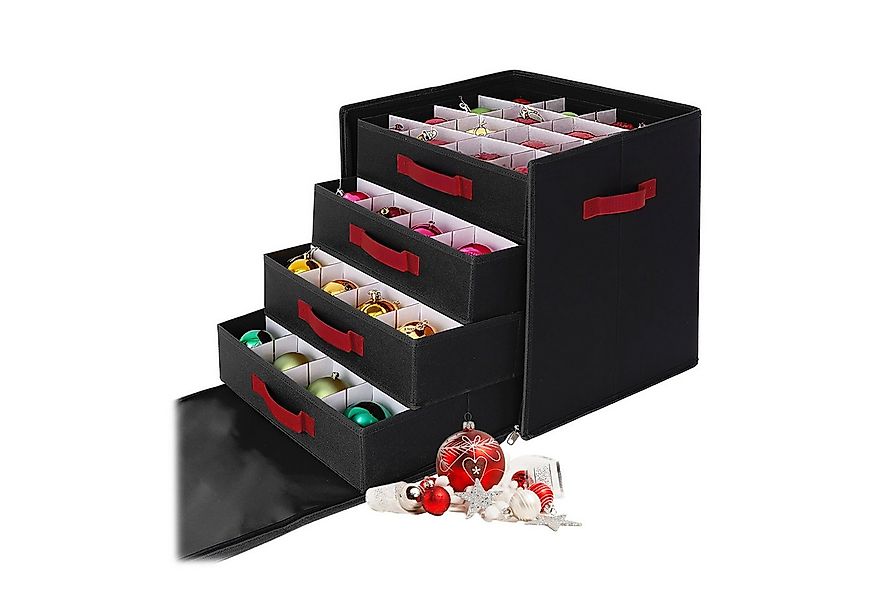 relaxdays Aufbewahrungsbox Weihnachtskugel Aufbewahrungsbox, schwarz günstig online kaufen