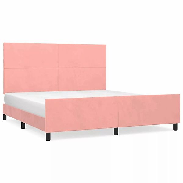 vidaXL Bettgestell mit Kopfteil Rosa 180x200 cm Samt Modell 21357340 günstig online kaufen