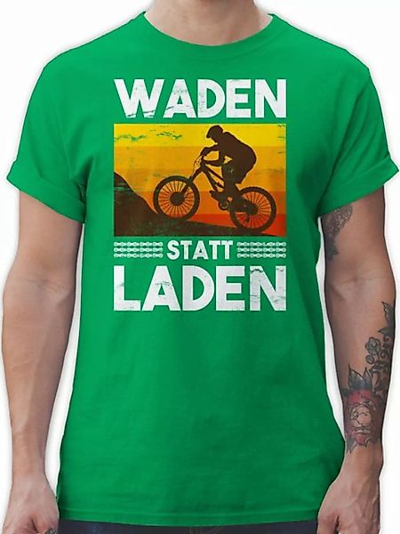 Shirtracer T-Shirt Waden statt Laden Vintage weiß Fahrrad Bekleidung Radspo günstig online kaufen