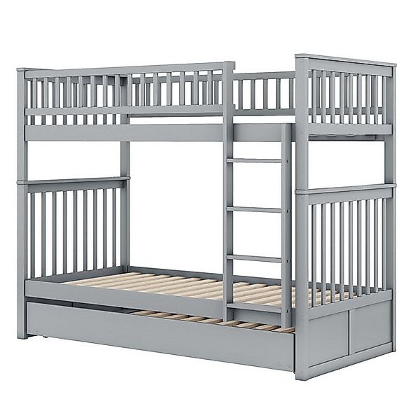 Odikalo Kinderbett Etagenbett Dreierbett Ausziehbar Geländer Treppe 90x200c günstig online kaufen