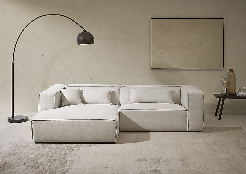 LeGer Home by Lena Gercke Ecksofa PIARA mit Kedernaht, Cord, Leinenoptik o. günstig online kaufen