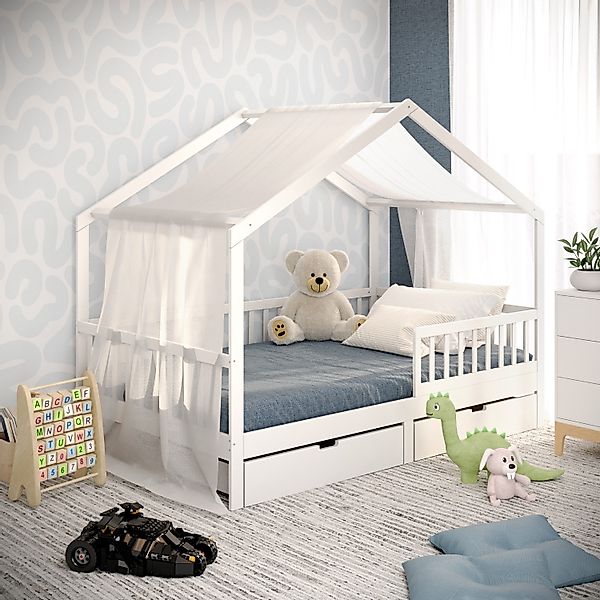 CADANI Kinderbett Hausbett Davi (Rausfallschutz abnehmbar), günstig online kaufen