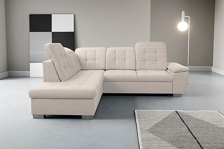 WERK2 Ecksofa »Bonny inkl. Kopfteilverstellung, Bettfunktion, Stauraum, L-F günstig online kaufen