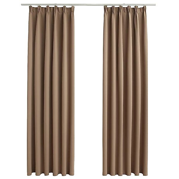 vidaXL Verdunkelungsvorhänge mit Haken 2 Stk Taupe 140x245cm 134440 günstig online kaufen