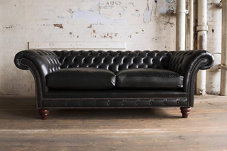 JVmoebel Sofa Ledersofa Chesterfield Designer Couchen Sofa Polster 3 Sitzer günstig online kaufen