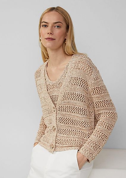 s.Oliver Cardigan Strickjacke Loose-Fit-Cardigan mit Ajourmuster günstig online kaufen