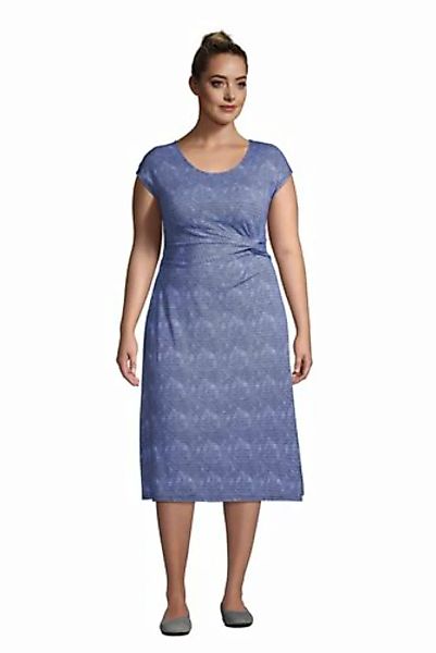 Jersey-Wickelkleid in großen Größen, Damen, Größe: 48-50 Plusgrößen, Blau, günstig online kaufen
