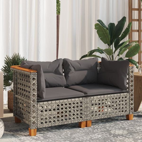 vidaXL Loungesofa Garten-Ecksofas mit Kissen 2 günstig online kaufen