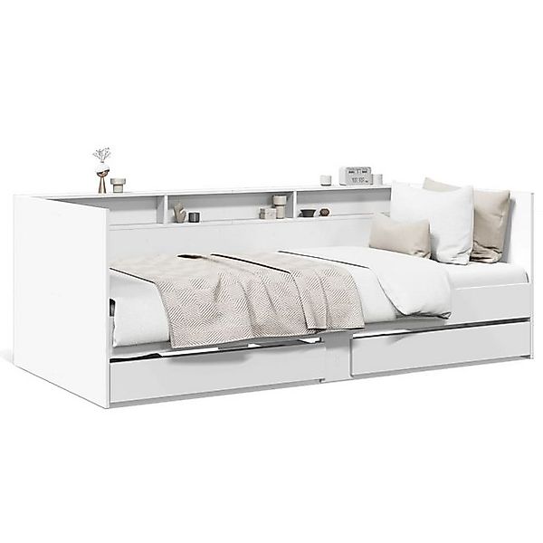 vidaXL Bett, Tagesbett mit Schubladen Weiß 90x190 cm Holzwerkstoff günstig online kaufen