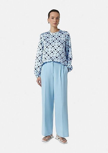 comma Langarmbluse Bluse Gemusterte Satinbluse mit Raffungen am Arm günstig online kaufen