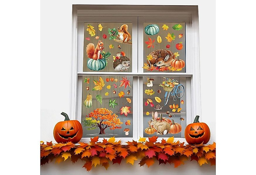 Coonoor Fensterbild 9 Aufkleber im Set Fensterbilder Herbst Selbstklebend, günstig online kaufen