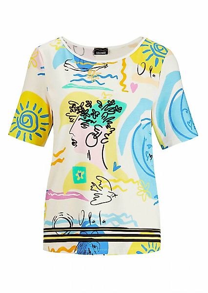 GOLDNER Kurzarmshirt "Blusenshirt mit Allover-Design" günstig online kaufen