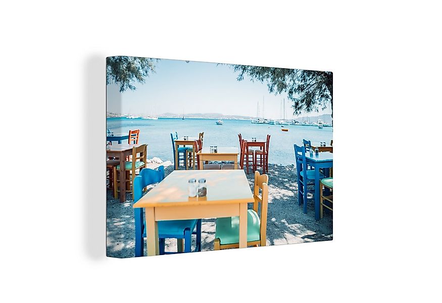 OneMillionCanvasses® Leinwandbild Terrasse - Kreta - Griechenland, Fotodruc günstig online kaufen