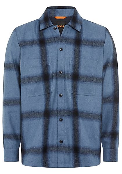 BOSS ORANGE Langarmhemd Locky melierte Wollmischung, günstig online kaufen