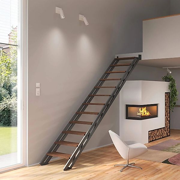 Treppen Intercon Raumspartreppe London Stahlwangentreppe Lava-Anthrazit mit günstig online kaufen