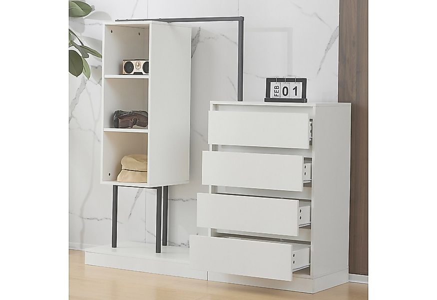 OKWISH Garderoben-Set Kleiderschrank,Sideboard, (Rosa Kleiderschrank-Set mi günstig online kaufen