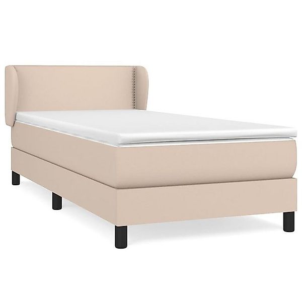 vidaXL Bettgestell, Boxspringbett Matratze Cappuccino-Braun 100x200cm Kunst günstig online kaufen