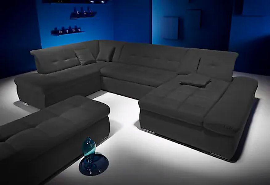 Home affaire Wohnlandschaft »U-Form« wahlweise mit Bett- und Armlehnfunktio günstig online kaufen