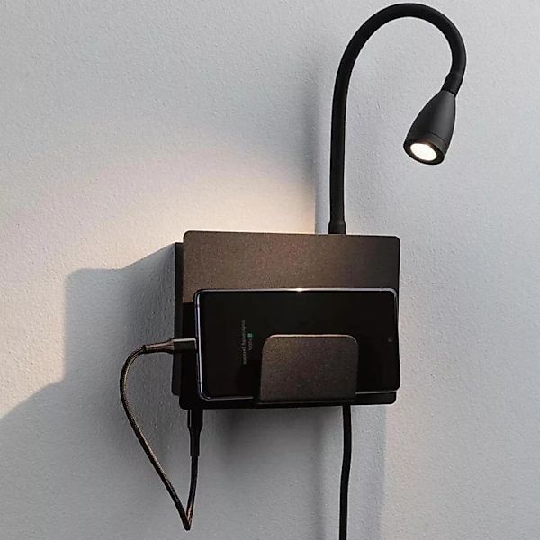 LED Wandleuchte Halina in Schwarz-matt 2,4W 200lm günstig online kaufen