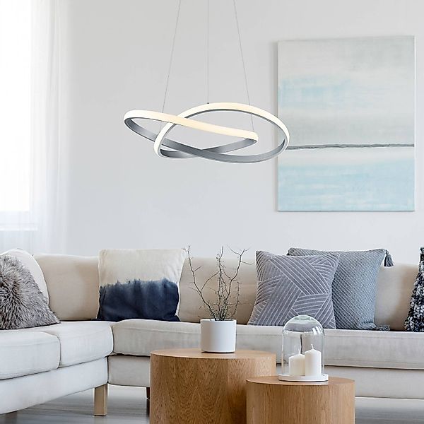 LED-Hängelampe Course, nickel matt, 3.000 K, Ø 60 cm, Metall günstig online kaufen