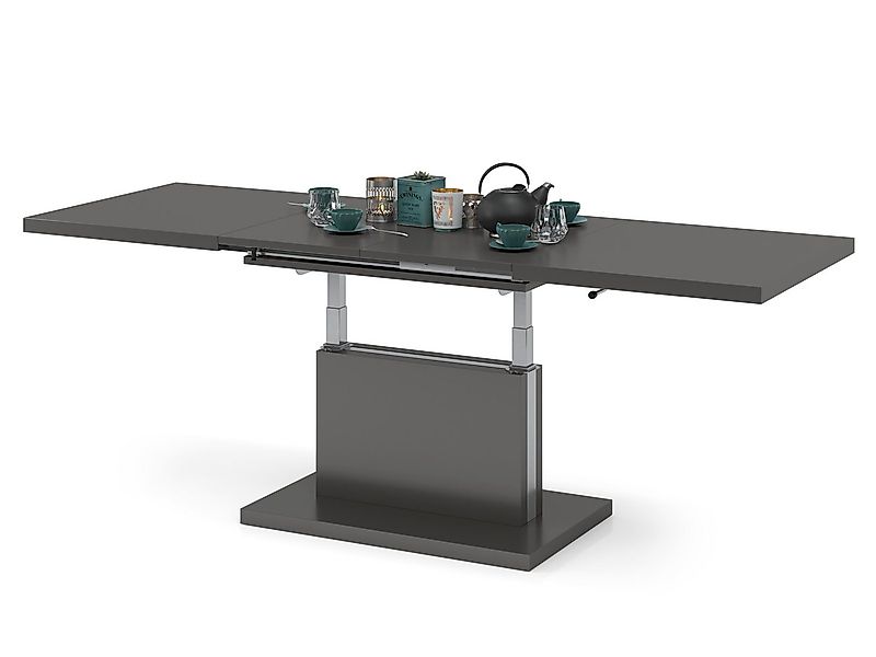 Mazzoni Couchtisch Aston Anthrazit Grau matt höhenverstellbar ausziehbar 12 günstig online kaufen