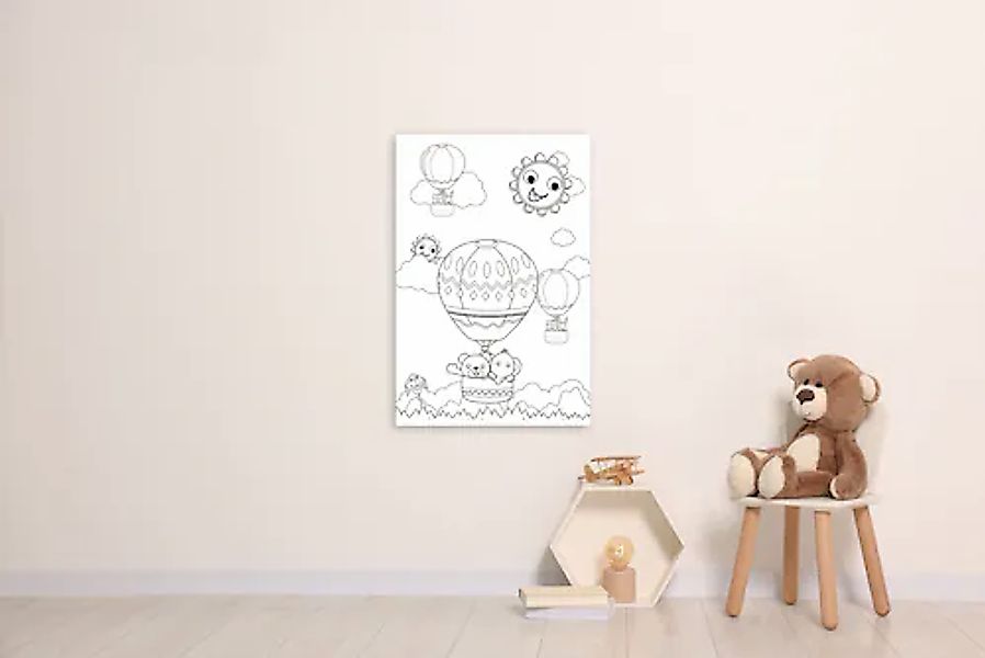 queence Bild »Ballonfahrt mit Bär und Elefant«, (1 St.), DIY Wandbild aus D günstig online kaufen