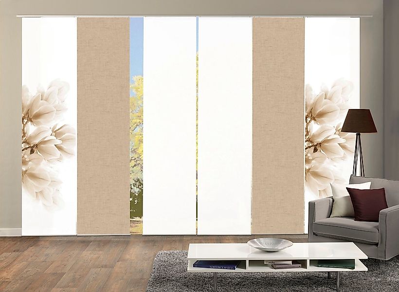 HOME WOHNIDEEN Schiebegardine KESSI 6er SET (6 St), Paneelwagen, blickdicht günstig online kaufen