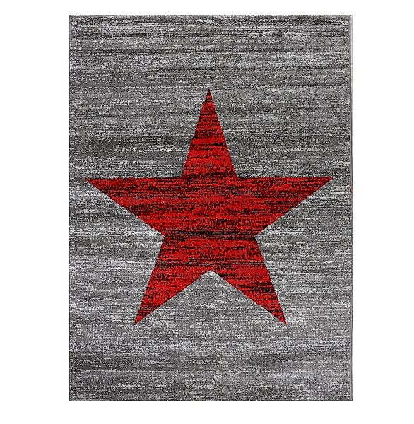 Vimoda Teppich Wohnzimmer Stern Muster Rot, günstig online kaufen