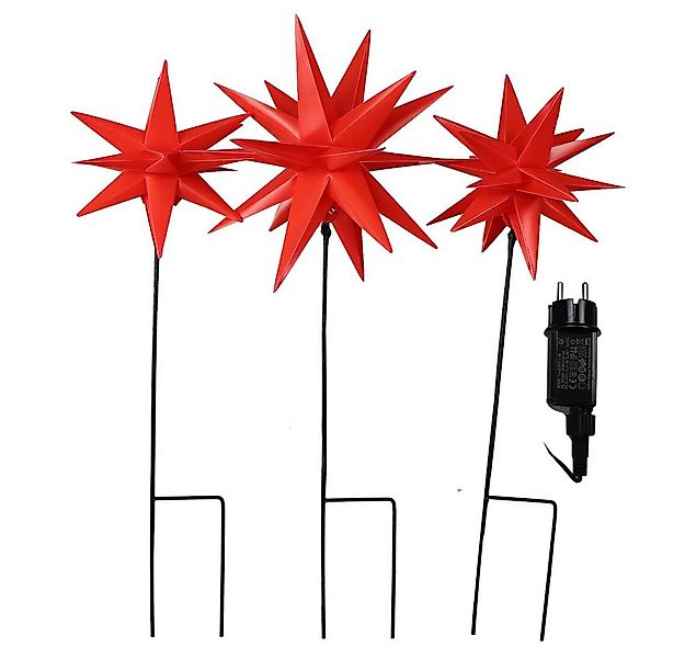 Gartenpirat LED Dekolicht Lichterkette mit 3x Gartenstab mit 18 Zacken-Ster günstig online kaufen