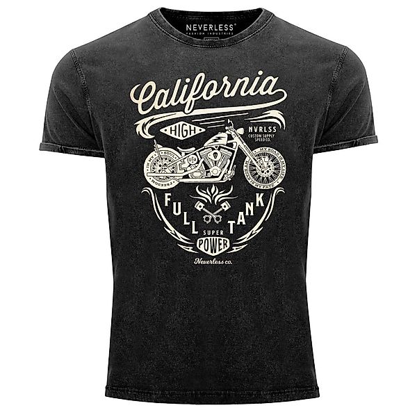 Neverless Print-Shirt Herren Vintage Shirt Biker günstig online kaufen
