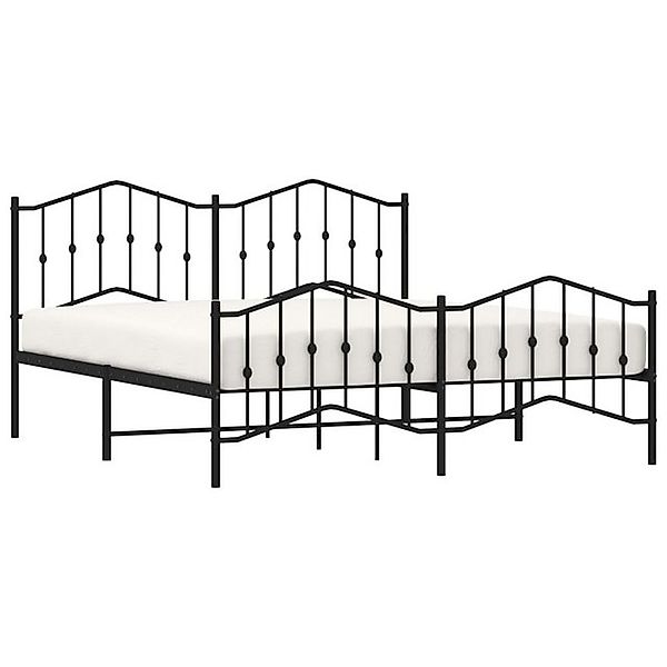 vidaXL Bett Bettgestell mit Kopf- und Fußteil Metall Schwarz 180x200 cm günstig online kaufen