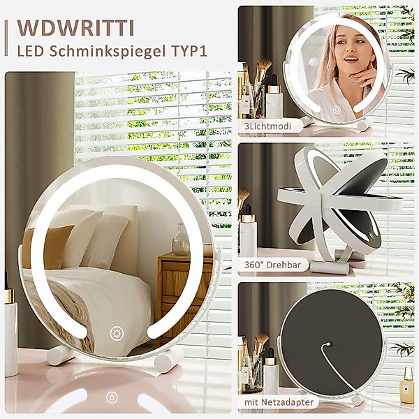 WDWRITTI Schminkspiegel LED Band Kosmetikspiegel mit günstig online kaufen