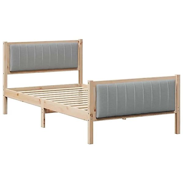vidaXL Bettgestell Braun und Hellgrau 100 x 200 cm Massivholz Kiefer 878489 günstig online kaufen