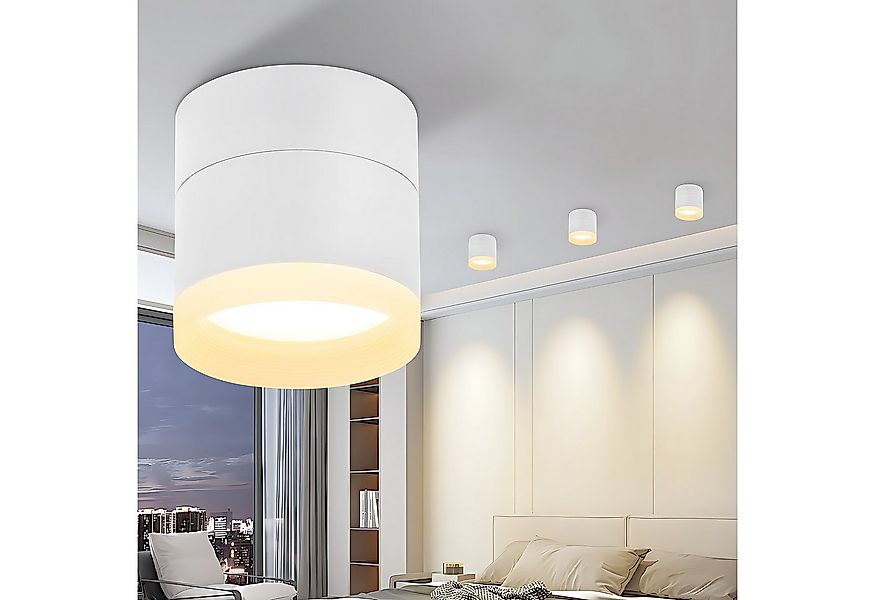 Nettlife LED Aufbaustrahler Schwarz/Weiß Rund Deckenstrahler 5W Spot Aufbau günstig online kaufen