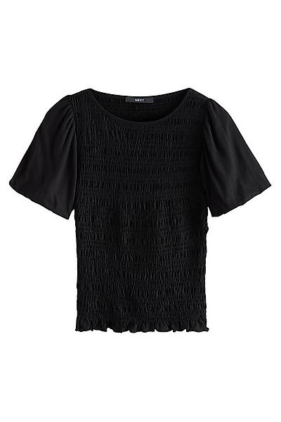 Next T-Shirt Gerafftes Kurzarm-Oberteil mit Rundhalsausschnitt (1-tlg) günstig online kaufen