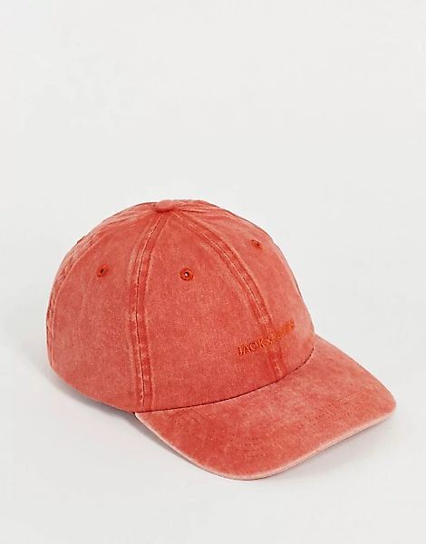 Jack & Jones – Kappe in verwaschenem Rot günstig online kaufen