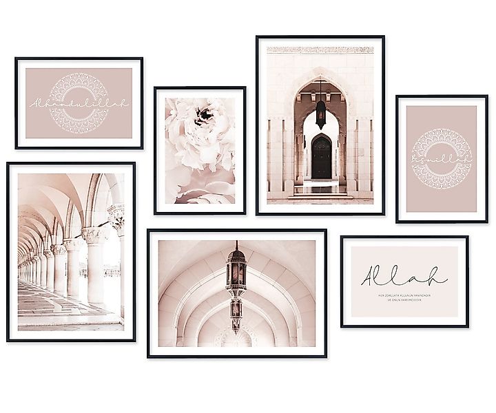 Hyggelig Home Poster Pink Rose, Premium Poster Set OHNE & MIT Rahmen - 7 Wa günstig online kaufen