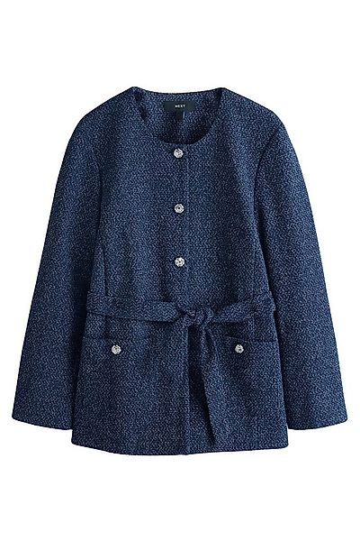 Next Jackenblazer Gesprenkelte Bouclé-Jacke mit Gürtel (1-tlg) günstig online kaufen