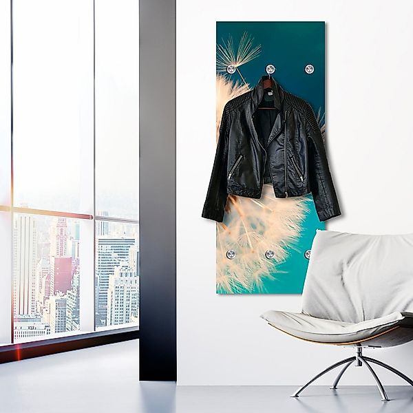 queence Garderobenleiste "Anneli", Wand Garderobe, Blume, Pusteblume, platz günstig online kaufen