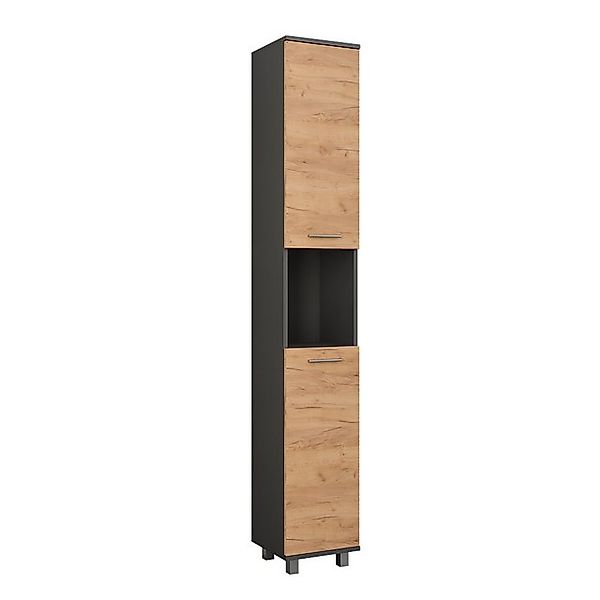 Vicco Hochschrank Ilias, Anthrazit/Goldkraft Eiche, 30.2 x 190 cm mit 2 Tür günstig online kaufen