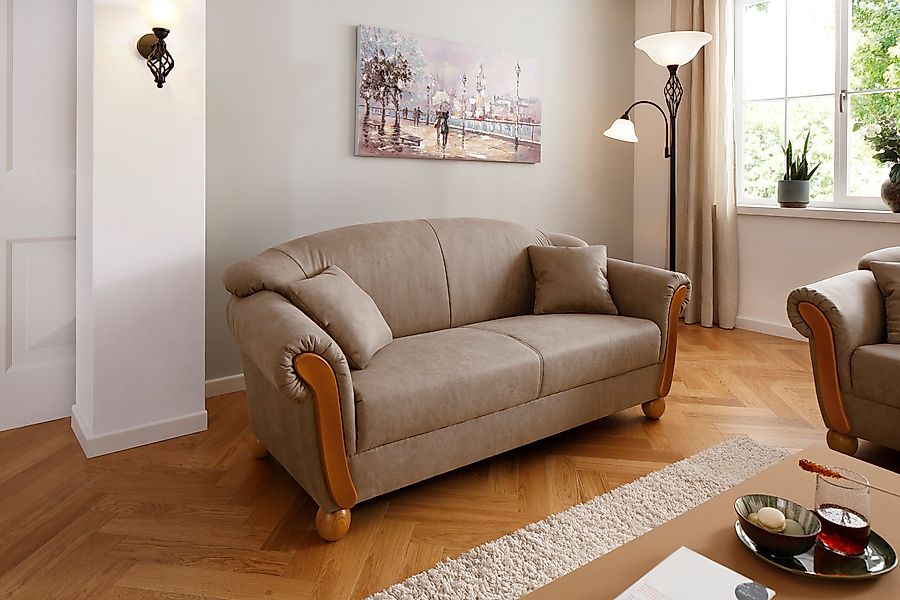 Home affaire 3-Sitzer "Milano Vintage", mit Federkern, Bezug in Lederoptik, günstig online kaufen