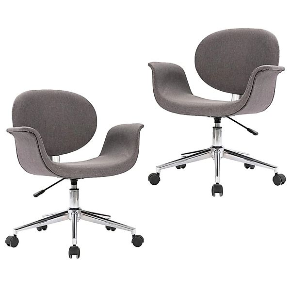 vidaXL Drehbare Esszimmerstühle 2 Stk Grau Stoff 3054866 günstig online kaufen