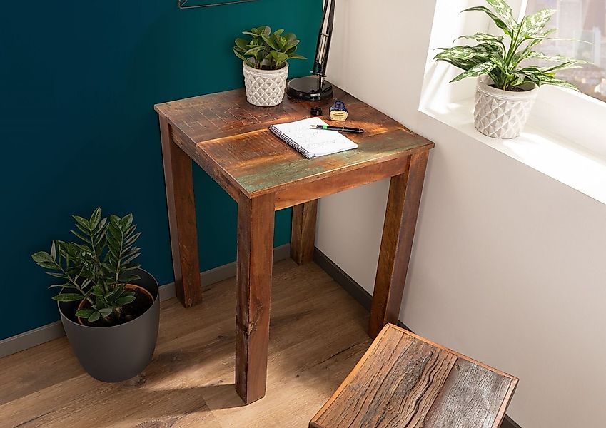 Massivmoebel24 Esstisch Esstisch Altholz 60x60x76 mehrfarbig günstig online kaufen